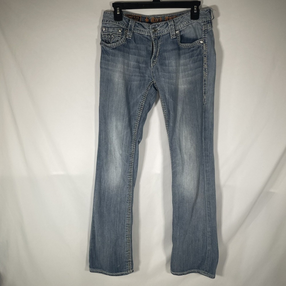 Rock Revival Women's Vivian Boot cut Low Rise Blue Jeans Size 29x31